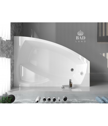 ECKBADEWANNE 140x80 RECHTS FRIDAS Ablaufgarnitur + Füße GRATIS !