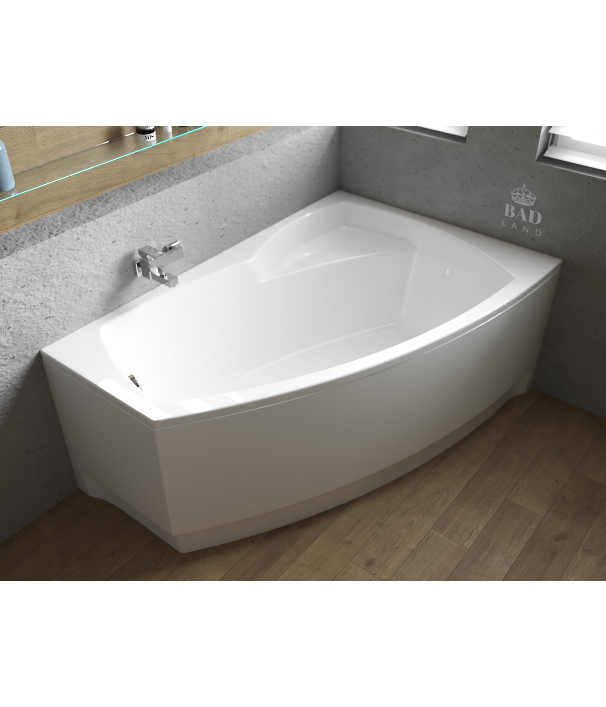 ECKBADEWANNE 150x90 RECHTS FRIDAS Ablaufgarnitur + Füße GRATIS !