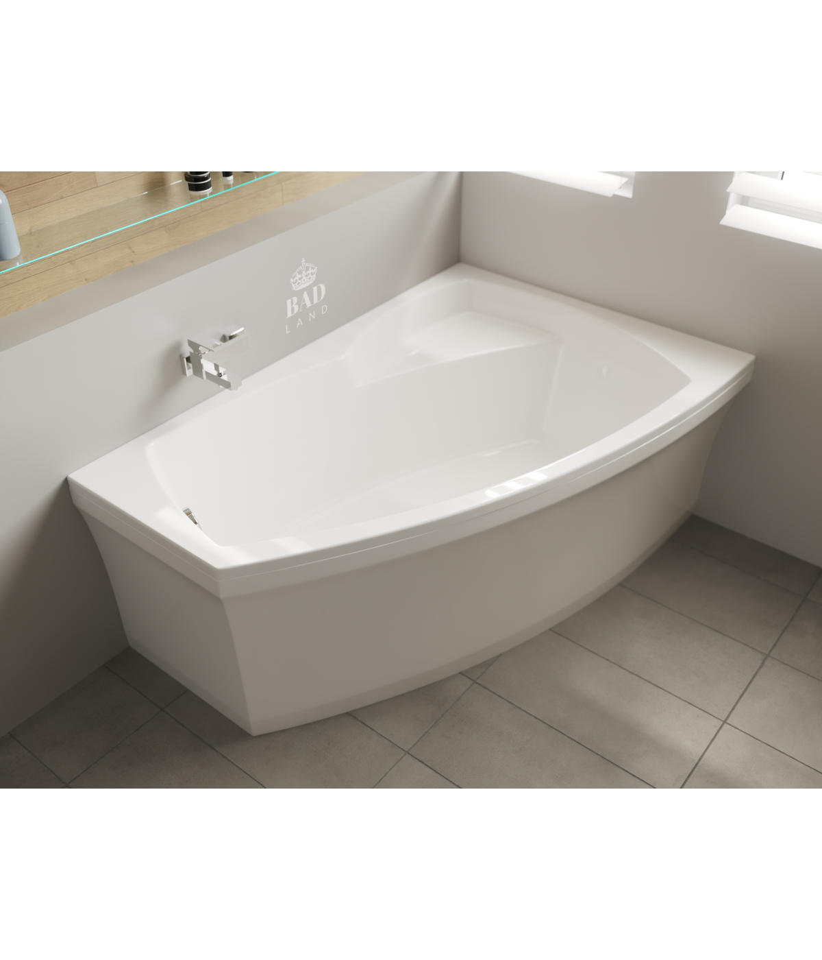 ECKBADEWANNE 160x105 RECHTS FRIDAS Ablaufgarnitur + Füße GRATIS !