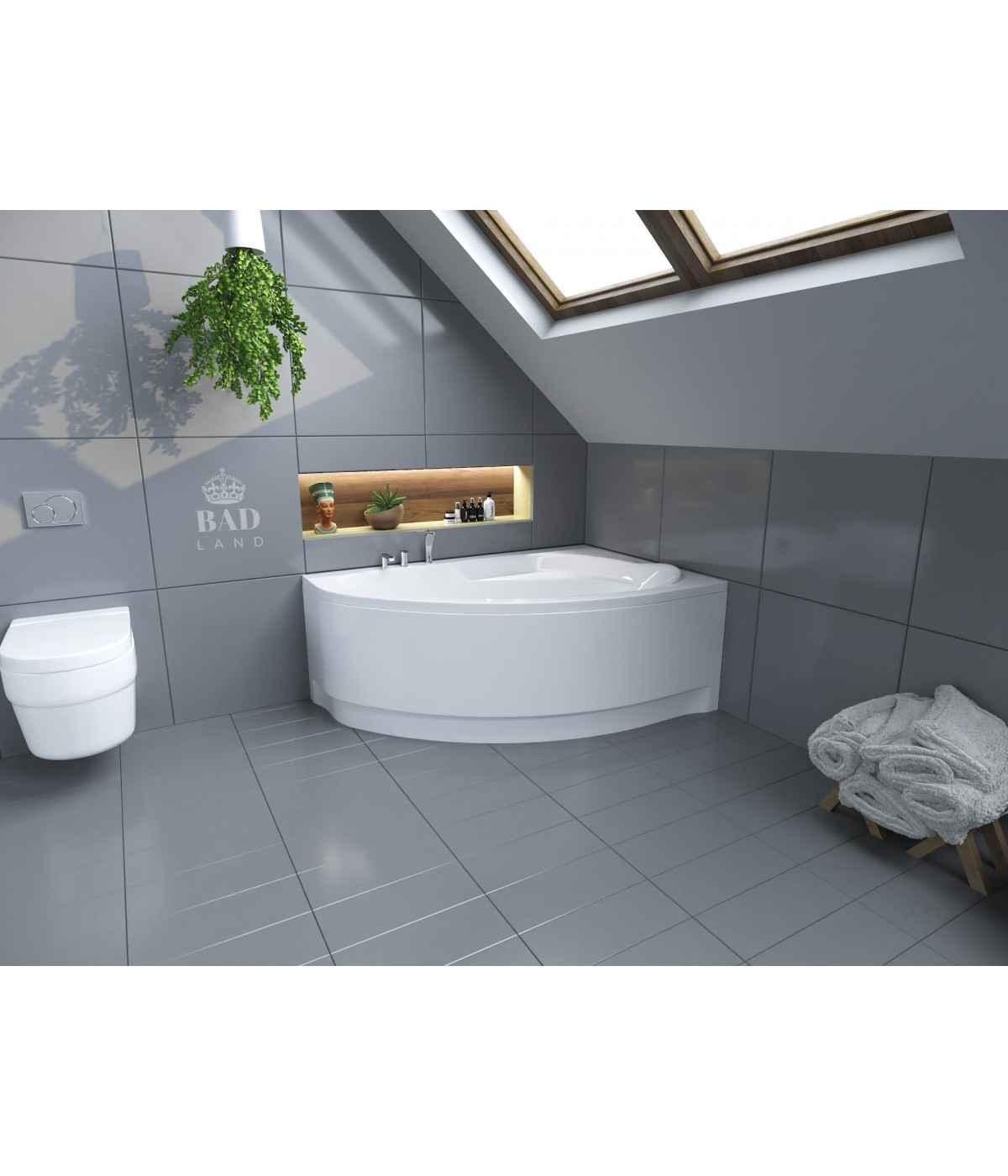 ECKBADEWANNE 150x100 RECHTS MAREA Ablaufgarnitur + Füße GRATIS !