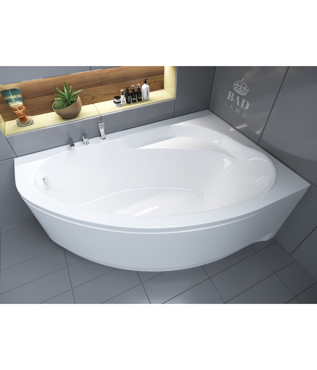 ECKBADEWANNE 150x100 RECHTS MAREA Ablaufgarnitur + Füße GRATIS !