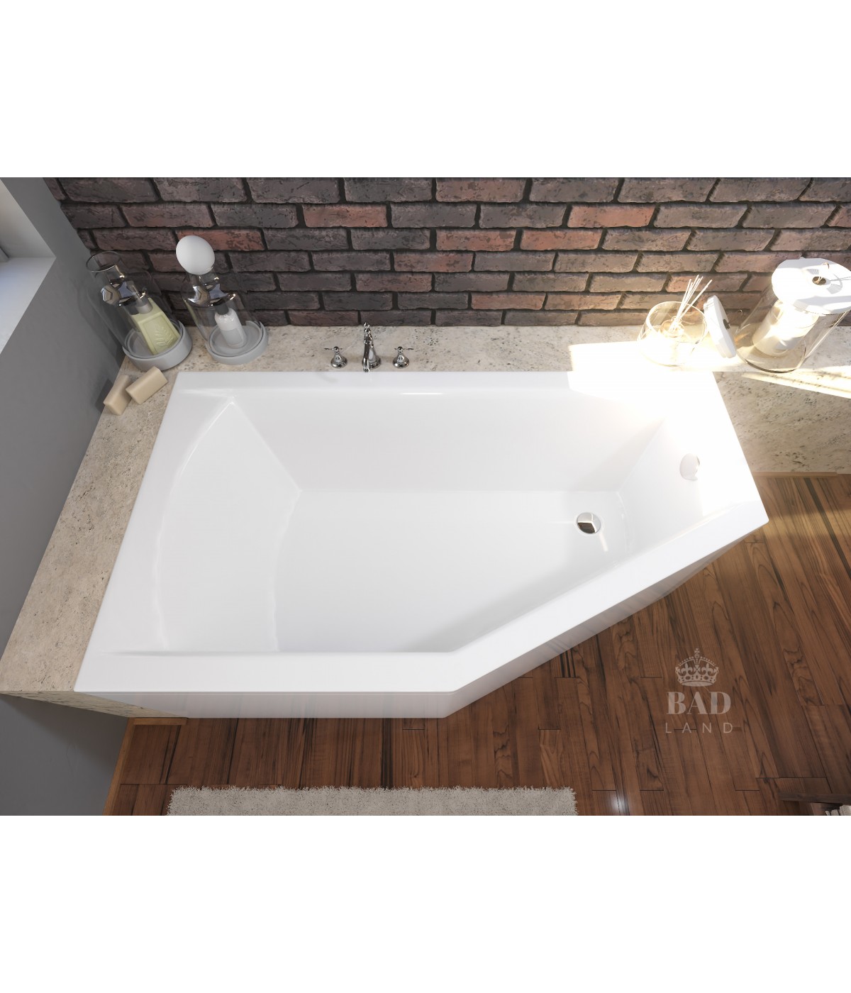 ECKBADEWANNE 160x90 LINKS SELENA Ablaufgarnitur + Füße GRATIS !