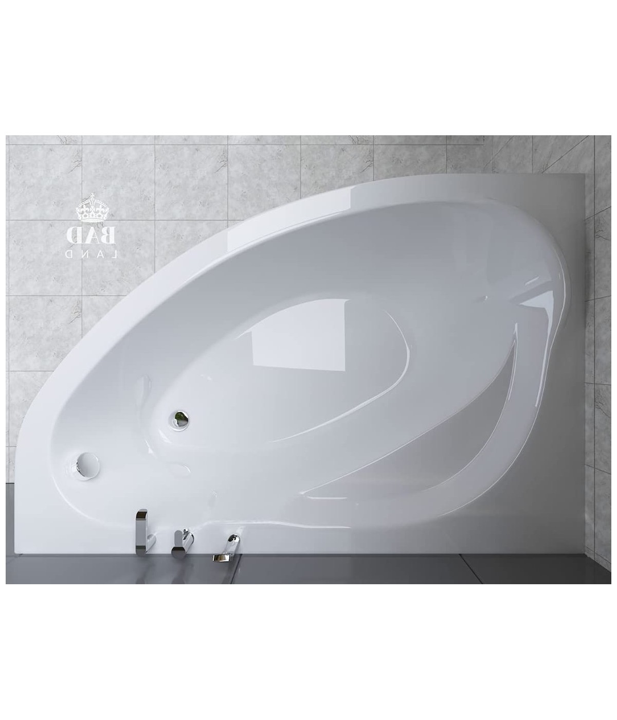 ECKBADEWANNE 150x100 LINKS MAREA Ablaufgarnitur + Füße GRATIS !