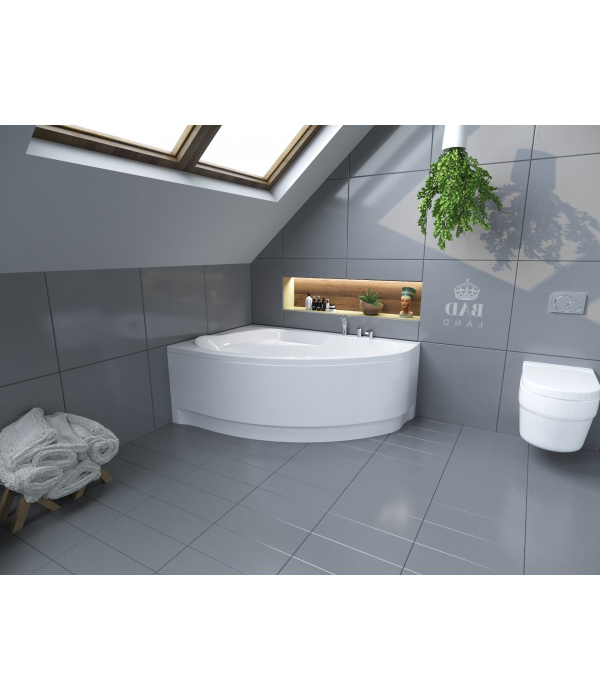 ECKBADEWANNE 150x100 LINKS MAREA Ablaufgarnitur + Füße GRATIS !