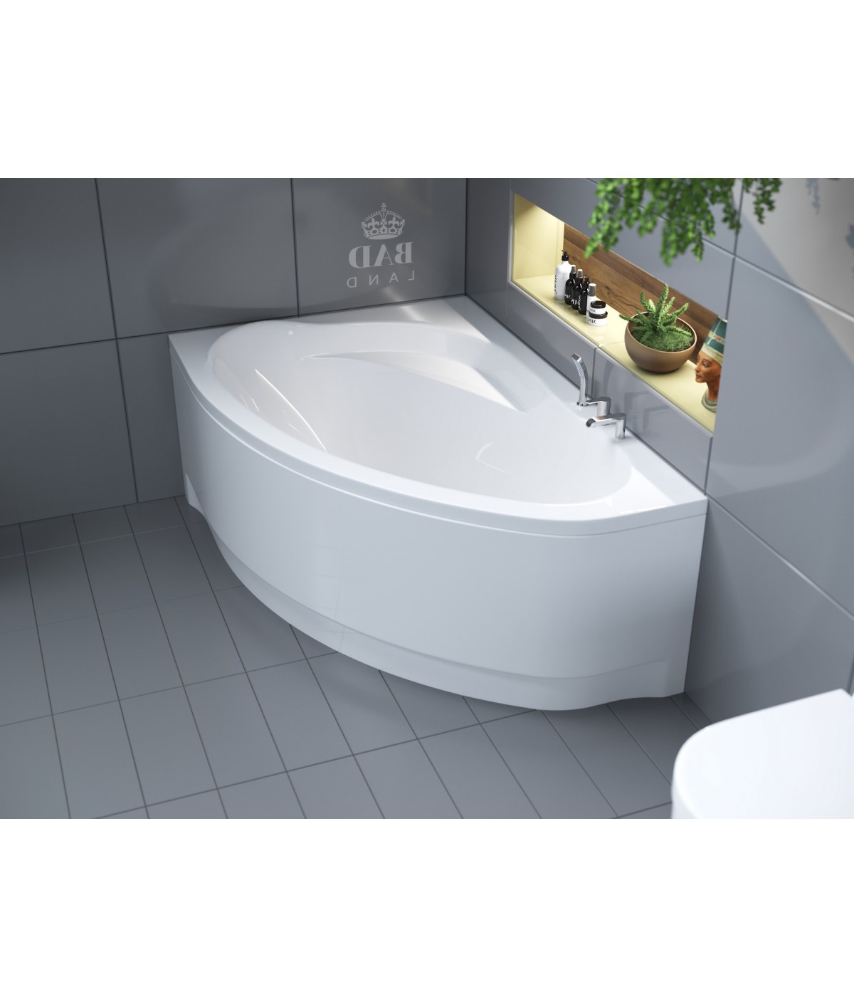 ECKBADEWANNE 150x100 LINKS MAREA Ablaufgarnitur + Füße GRATIS !