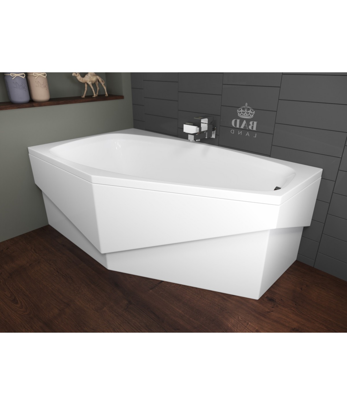 ECKBADEWANNE 140x80 LINKS MARIKA Ablaufgarnitur + Füße GRATIS !
