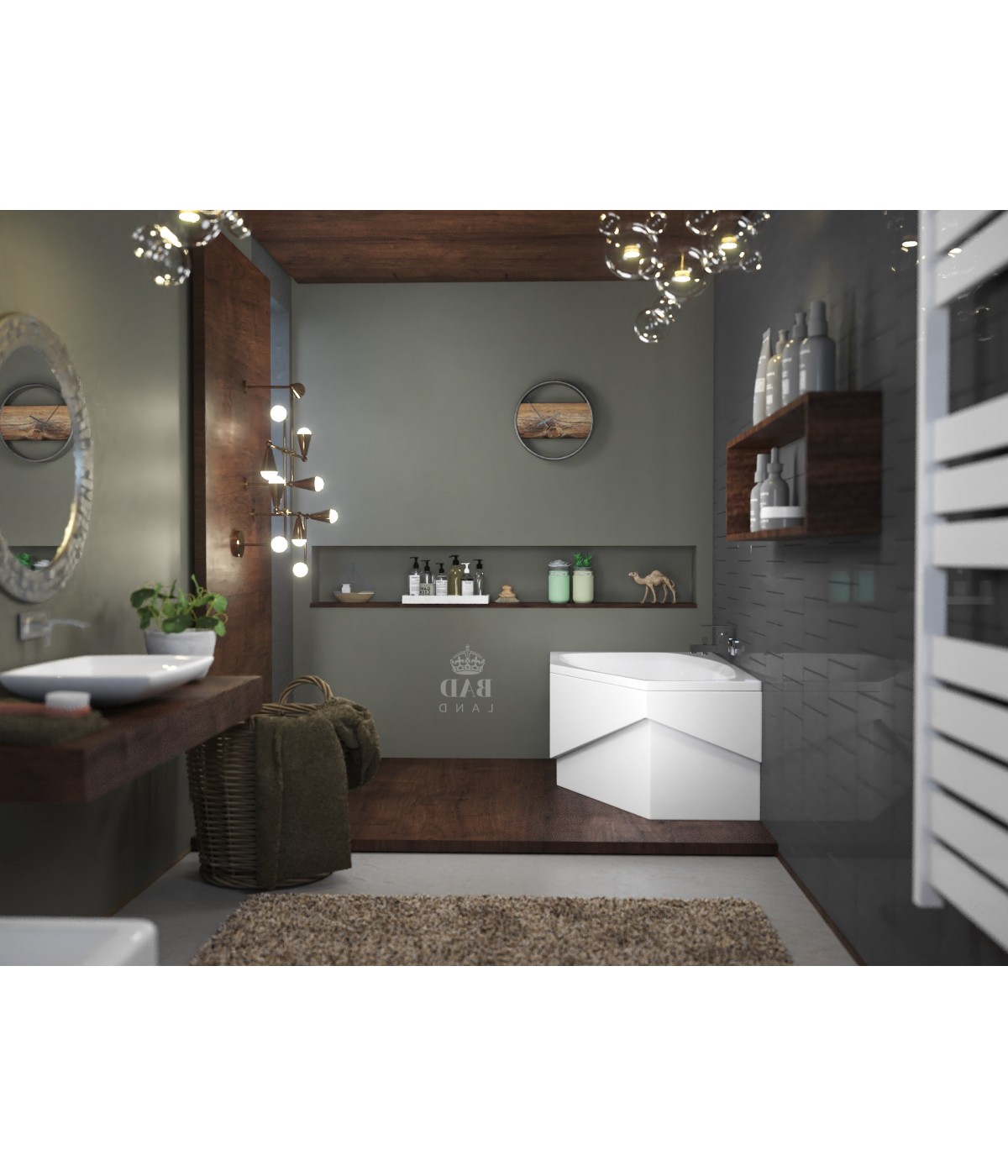 ECKBADEWANNE 140x80 LINKS MARIKA Ablaufgarnitur + Füße GRATIS !