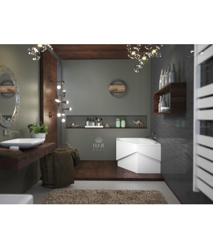 ECKBADEWANNE 140x80 LINKS MARIKA Ablaufgarnitur + Füße GRATIS !