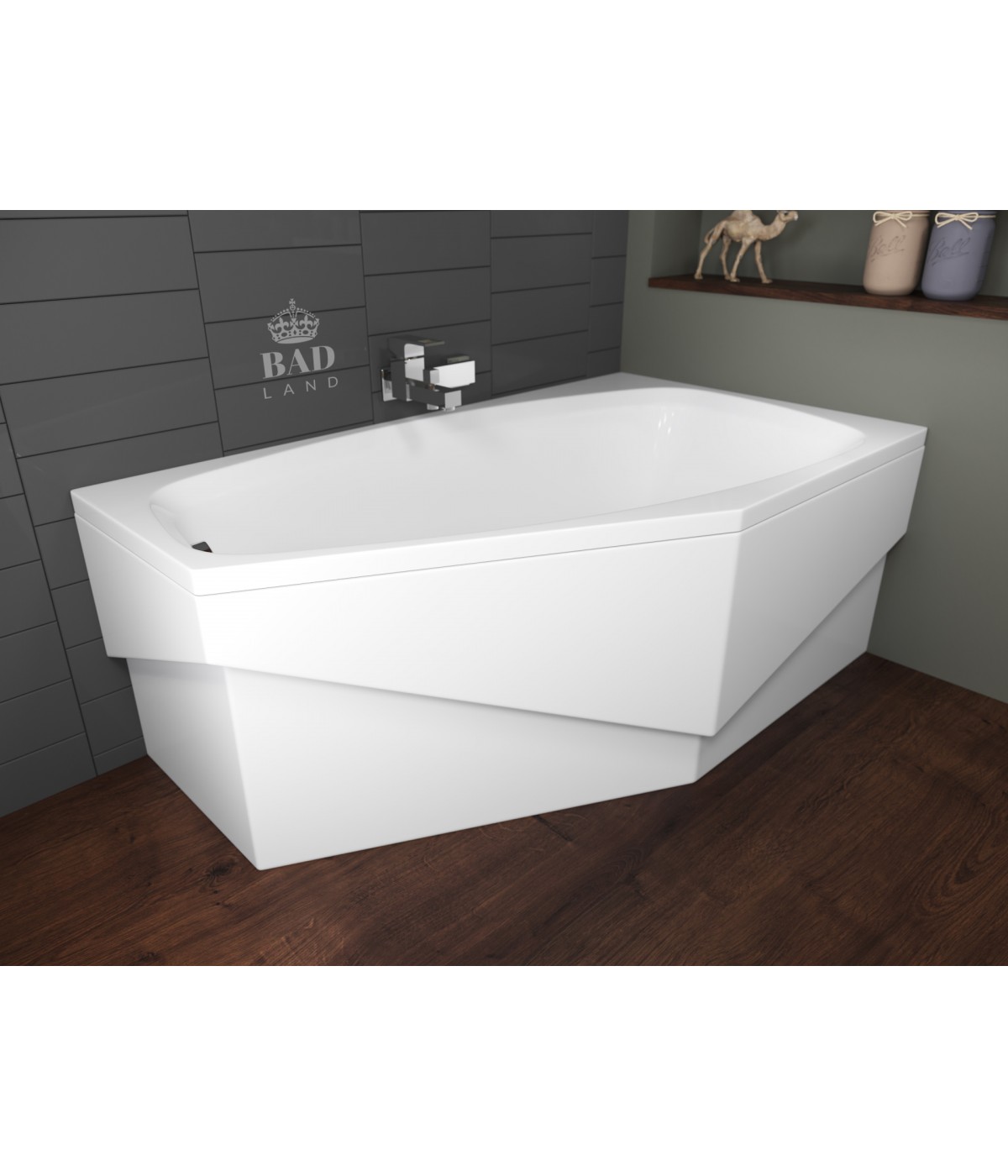 ECKBADEWANNE 140x80 RECHTS MARIKA Ablaufgarnitur + Füße GRATIS !