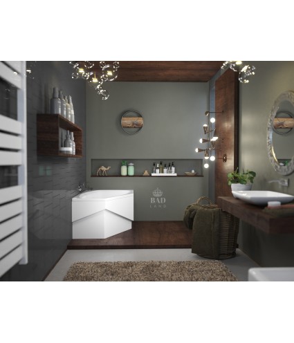 ECKBADEWANNE 140x80 RECHTS MARIKA Ablaufgarnitur + Füße GRATIS !