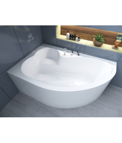 ECKBADEWANNE 160x105 LINKS MEGAZ Ablaufgarnitur + Füße GRATIS !