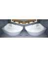 ECKBADEWANNE 160x105 LINKS MEGAZ Ablaufgarnitur + Füße GRATIS !