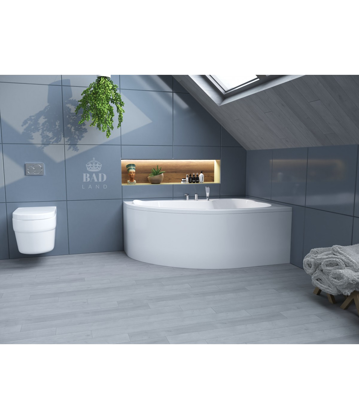 ECKBADEWANNE 160x105 RECHTS MEGAZ Ablaufgarnitur + Füße GRATIS !