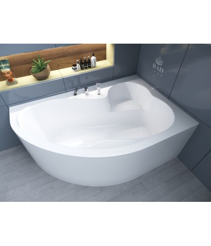 ECKBADEWANNE 160x105 RECHTS MEGAZ Ablaufgarnitur + Füße GRATIS !