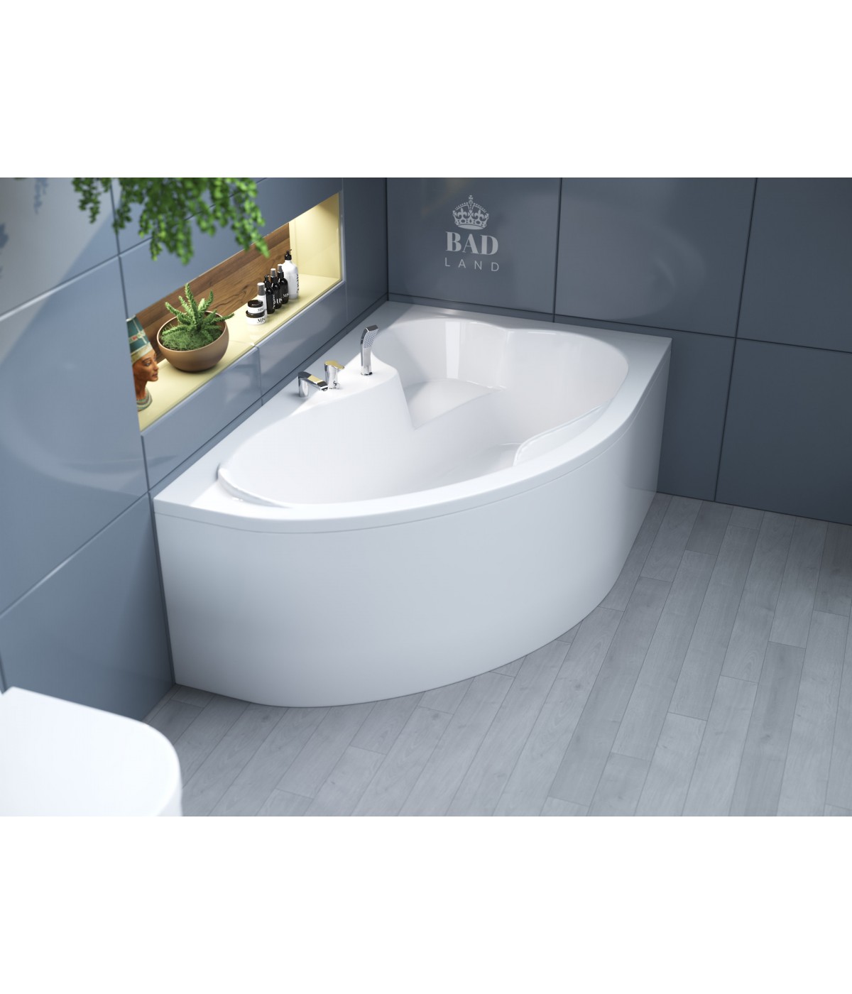 ECKBADEWANNE 160x105 RECHTS MEGAZ Ablaufgarnitur + Füße GRATIS !