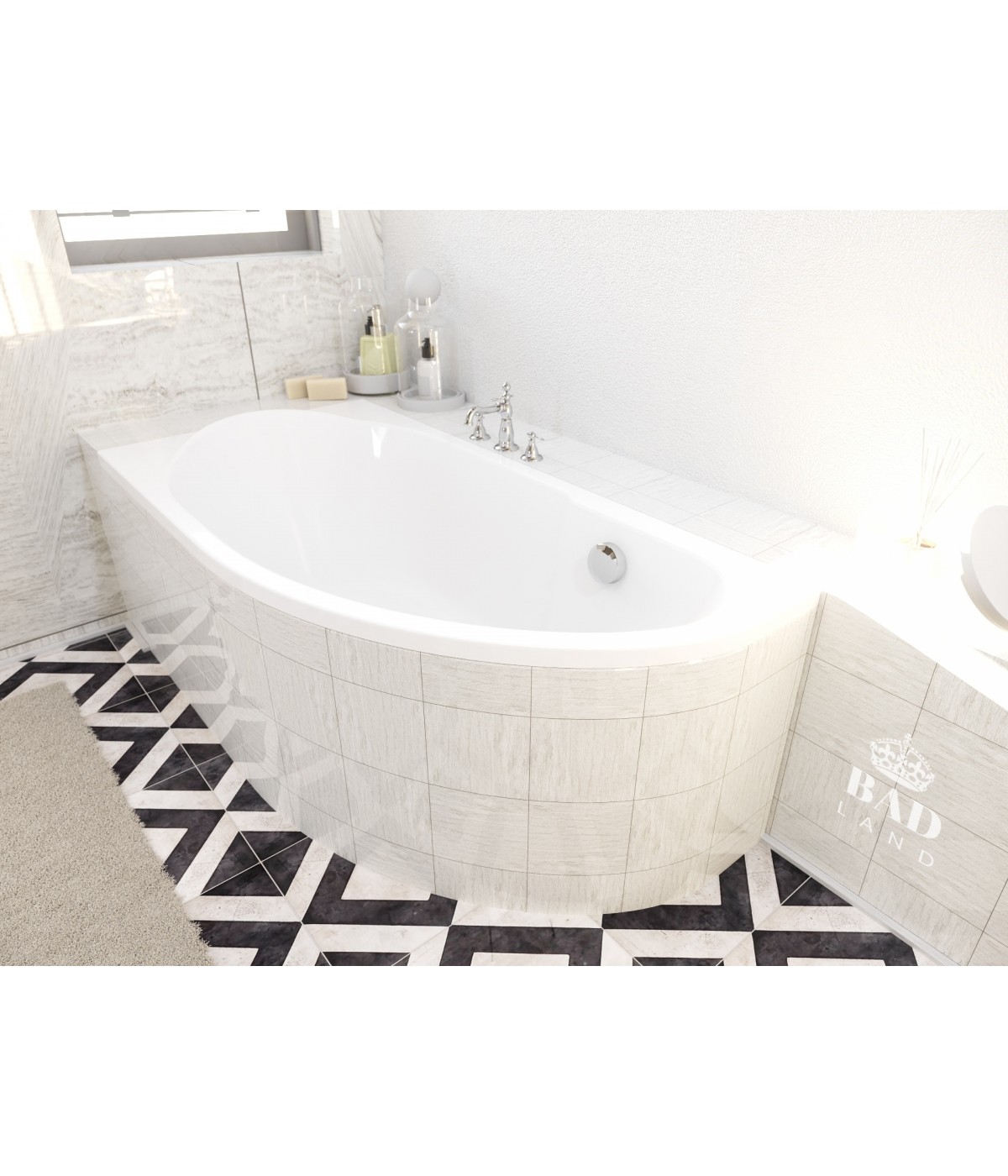 ECKBADEWANNE 140x70 LINKS MIKI Ablaufgarnitur + Füße GRATIS !