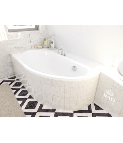 ECKBADEWANNE 140x70 LINKS MIKI Ablaufgarnitur + Füße GRATIS !