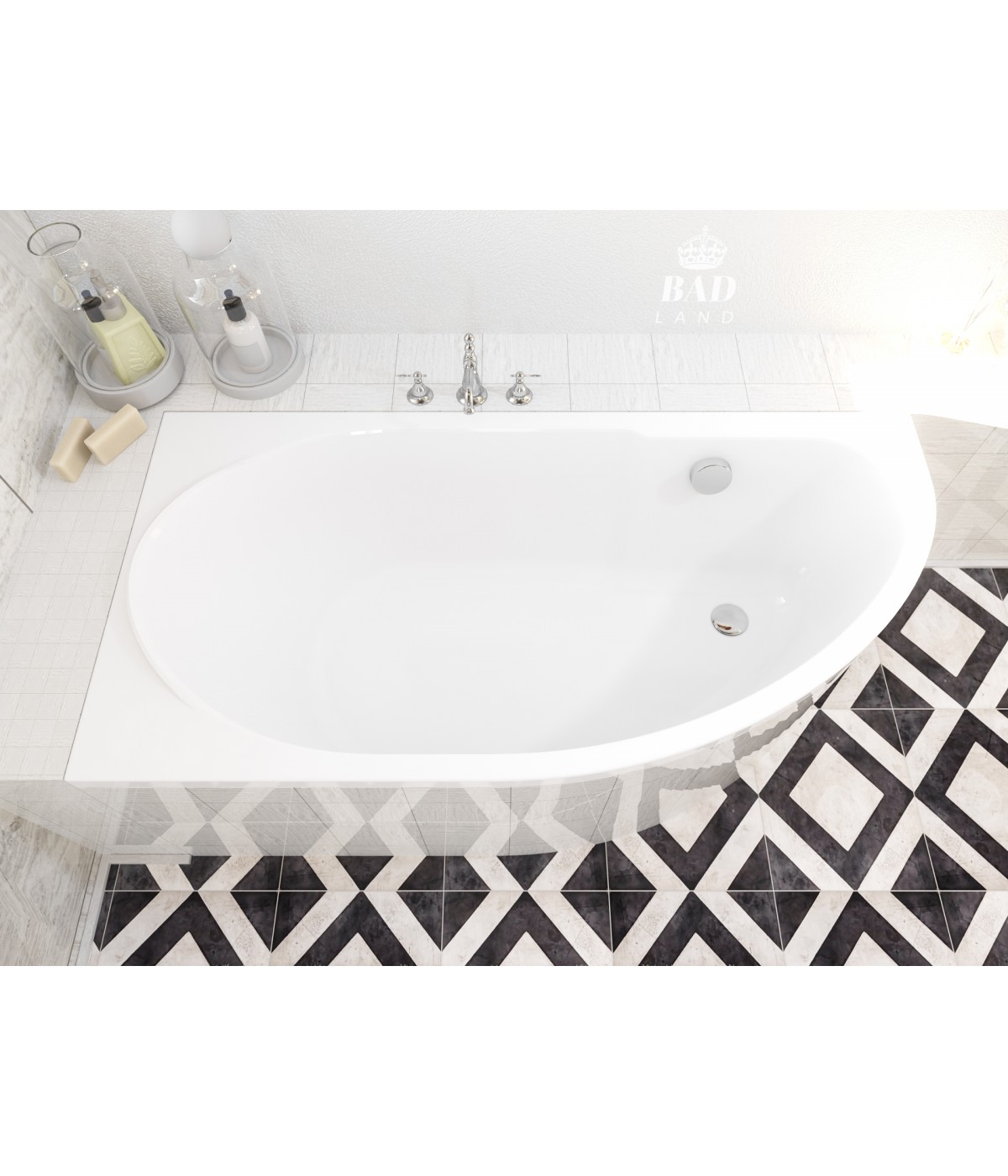 ECKBADEWANNE 140x70 LINKS MIKI Ablaufgarnitur + Füße GRATIS !