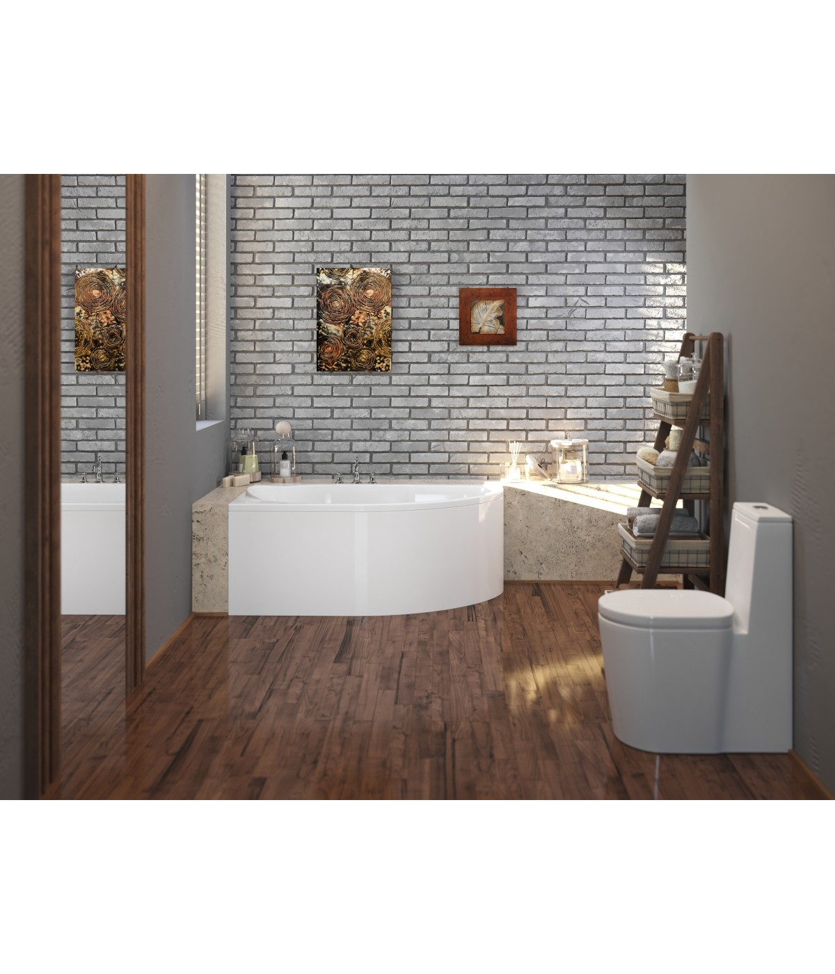 ECKBADEWANNE 145x85 LINKS MIKI Ablaufgarnitur + Füße GRATIS !