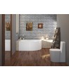 ECKBADEWANNE 145x85 LINKS MIKI Ablaufgarnitur + Füße GRATIS !