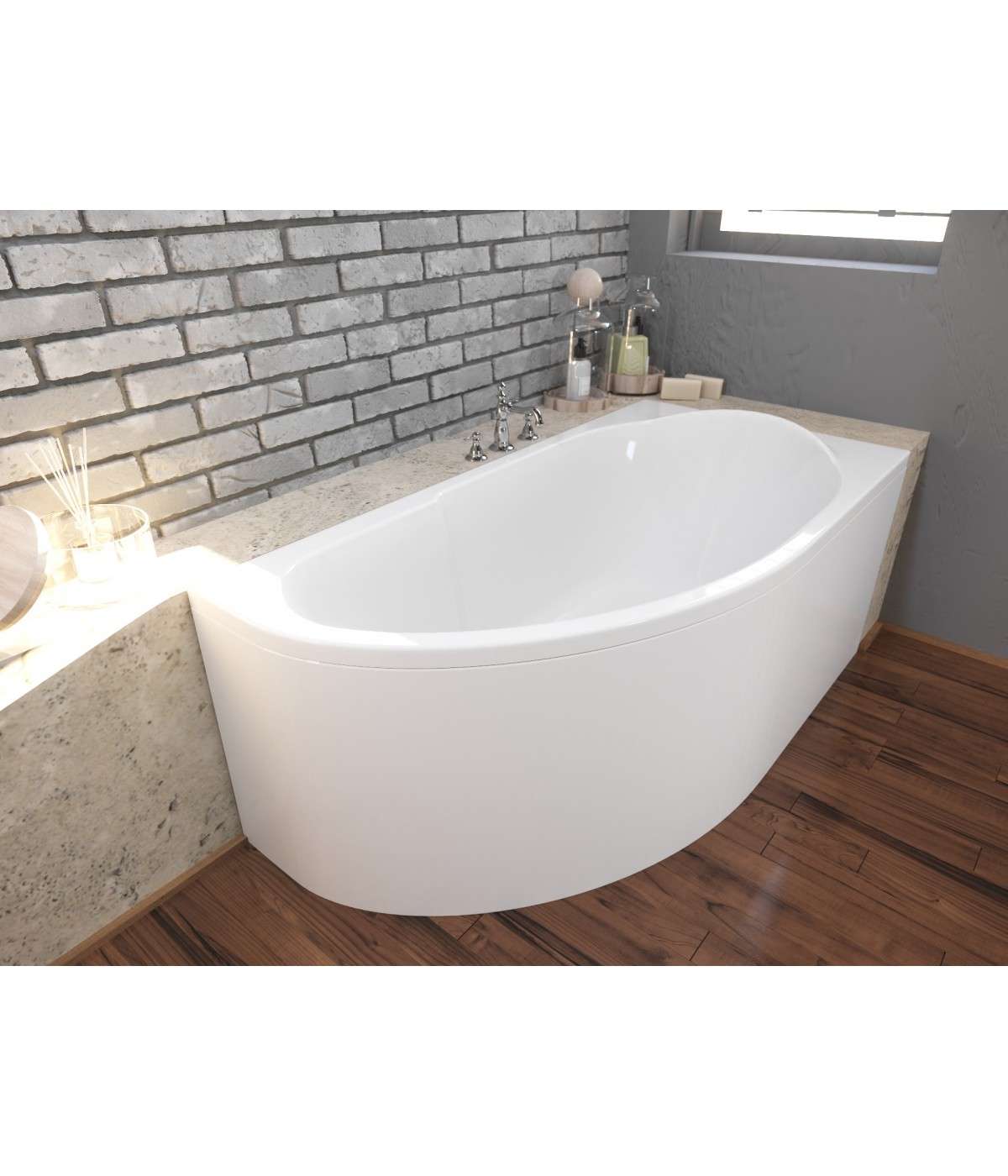 ECKBADEWANNE 145x85 RECHTS MIKI Ablaufgarnitur + Füße GRATIS !