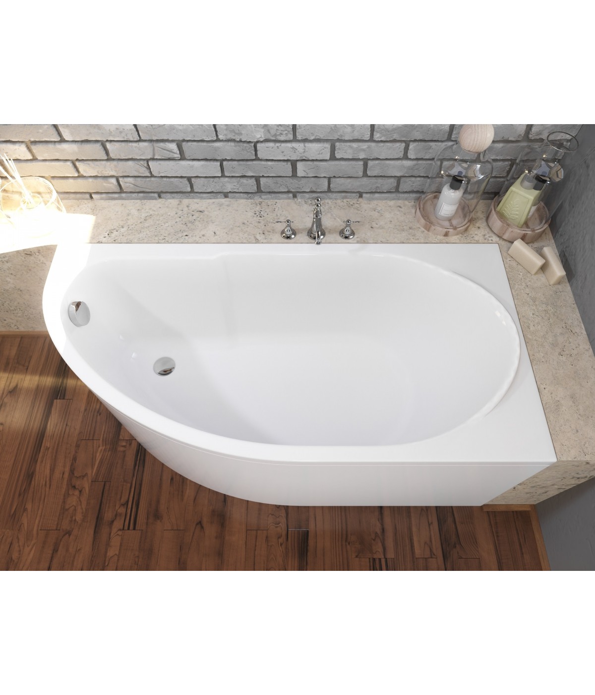 ECKBADEWANNE 145x85 RECHTS MIKI Ablaufgarnitur + Füße GRATIS !
