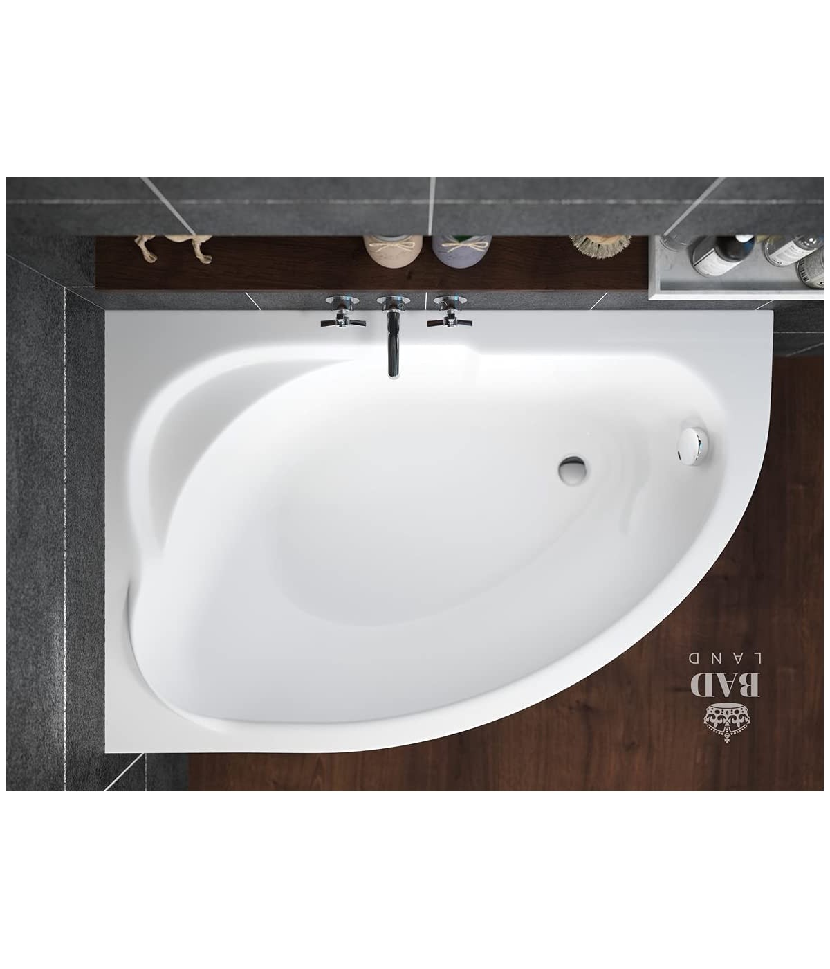 ECKBADEWANNE 130x85 LINKS STANDARDO Ablaufgarnitur + Füße GRATIS !