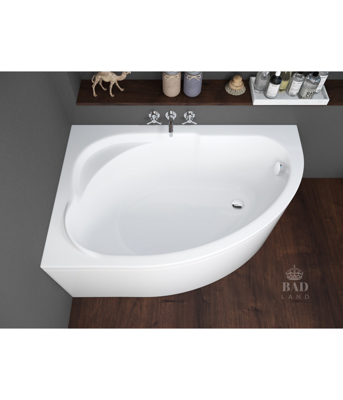ECKBADEWANNE 130x85 LINKS STANDARDO Ablaufgarnitur + Füße GRATIS !