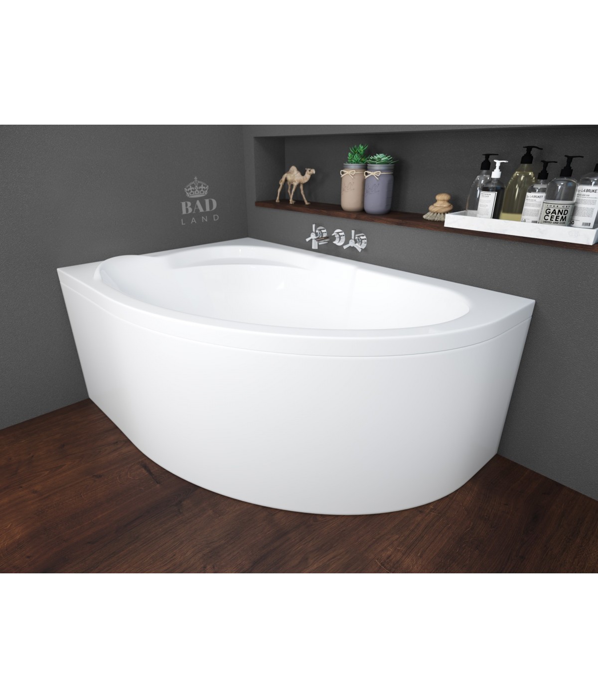 ECKBADEWANNE 130x85 LINKS STANDARDO Ablaufgarnitur + Füße GRATIS !