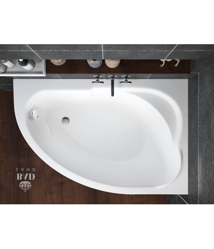 ECKBADEWANNE 130x85 RECHTS STANDARDO Ablaufgarnitur + Füße GRATIS !