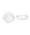 ECKBADEWANNE 120x120 STANDARDO Ablaufgarnitur + Füße GRATIS !