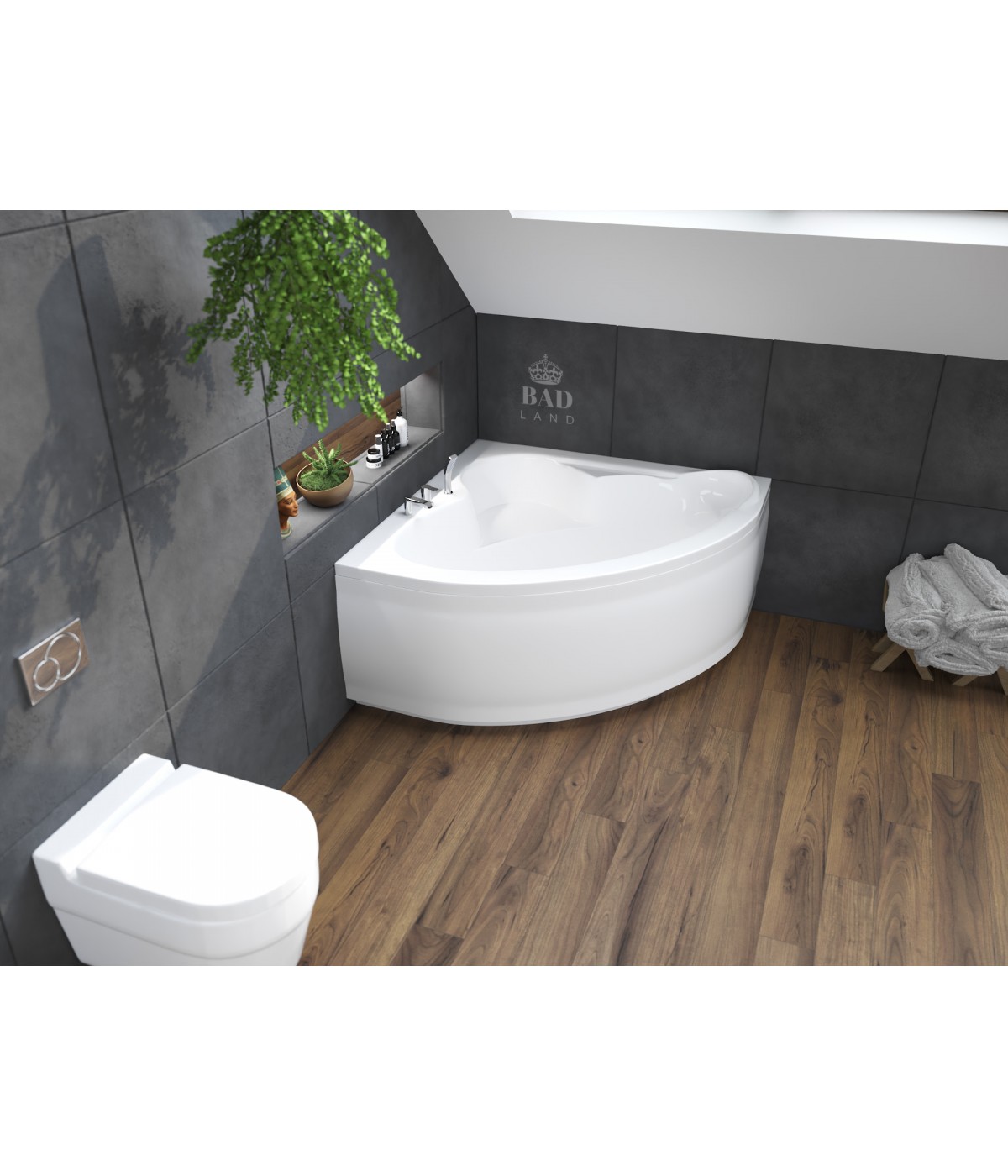 ECKBADEWANNE 120x120 STANDARDO Ablaufgarnitur + Füße GRATIS !