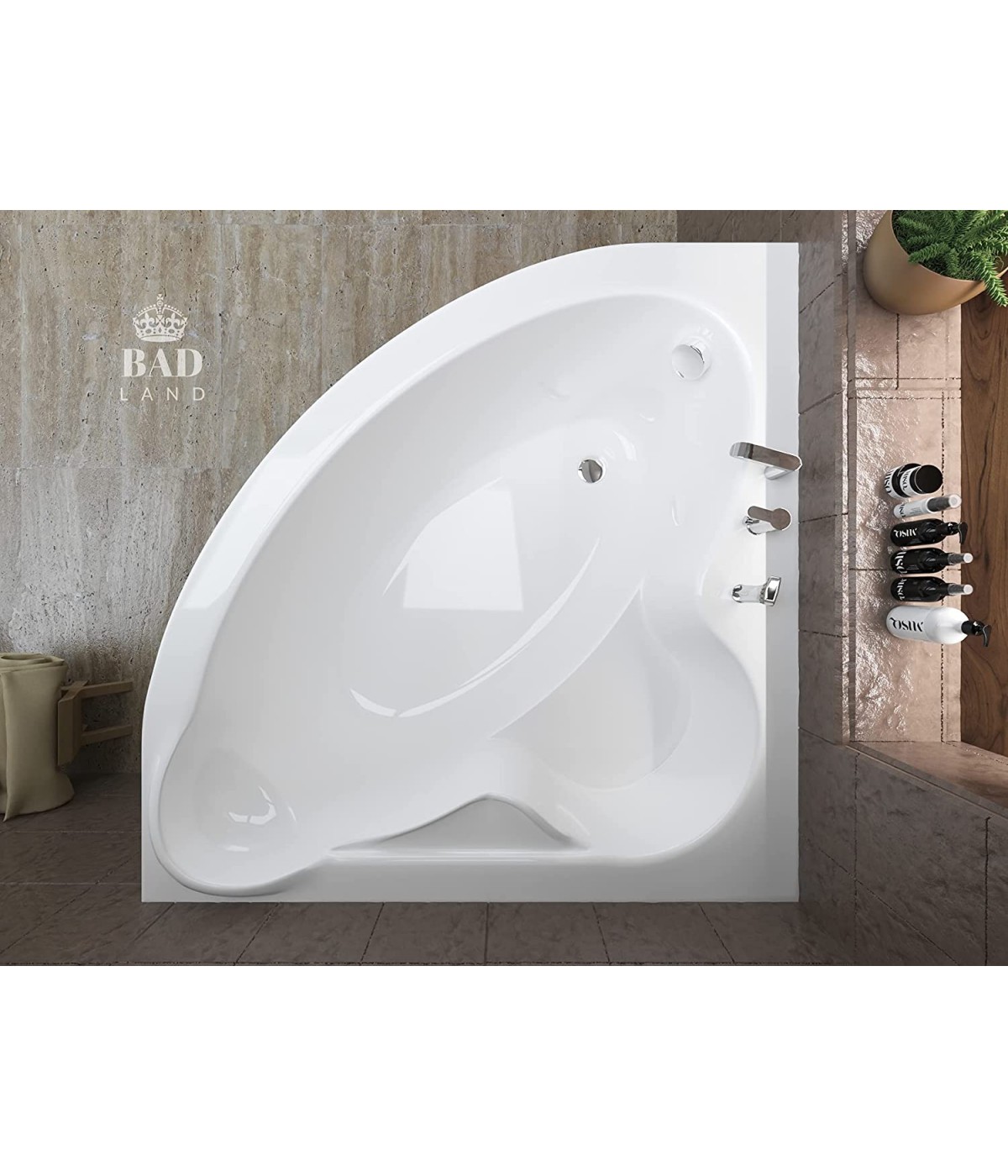 ECKBADEWANNE 130x130 STANDARDO Ablaufgarnitur + Füße GRATIS !
