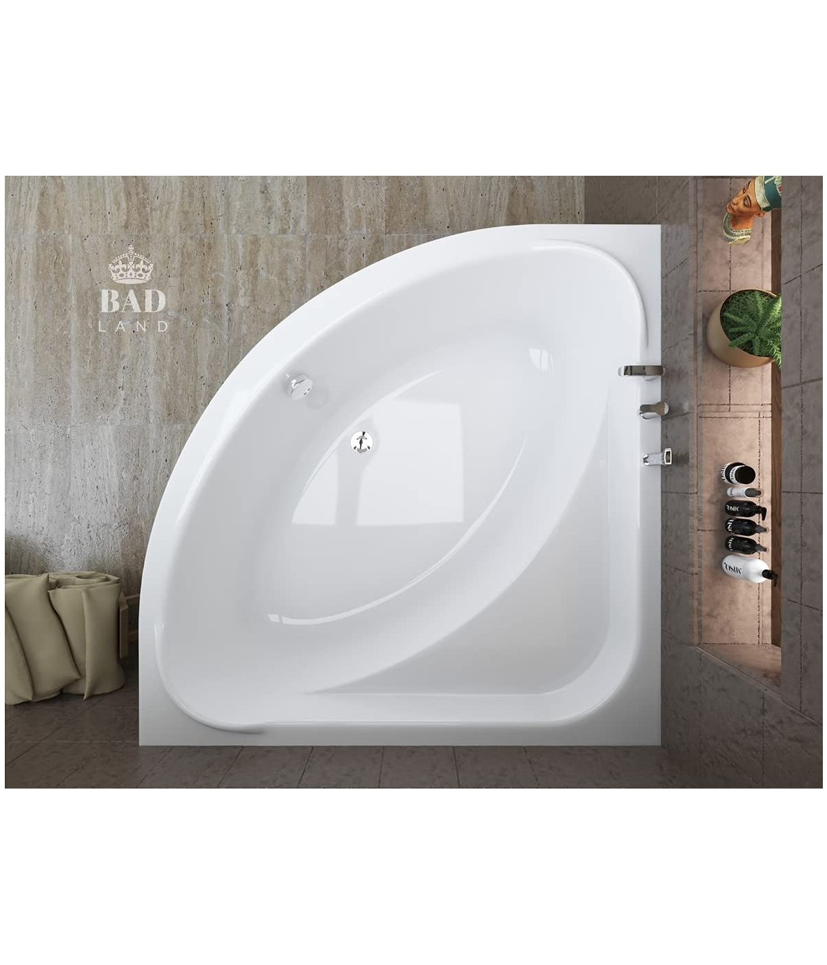 ECKBADEWANNE 140x140 STANDARDO Ablaufgarnitur + Füße GRATIS !