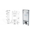 SET: WC-Vorwandelement C201 + WC-Toilette SLIM Soft-Close City-Cleanon Weiß + Schallschutzmatte + WC-Betätigungsplatte Chrom
