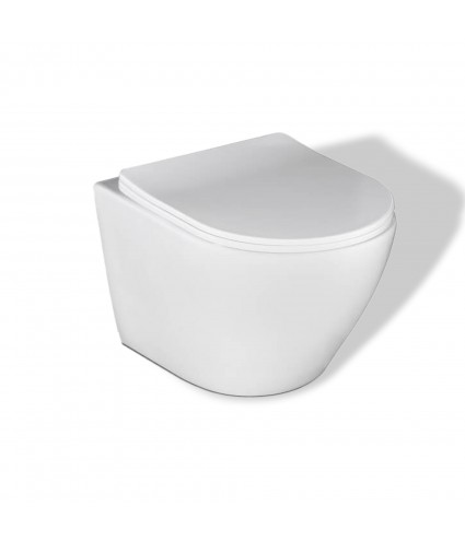 SET: WC-Vorwandelement C201 + WC-Toilette SLIM Soft-Close Desna Weiß + Schallschutzmatte + WC-Betätigungsplatte Chrom