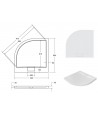 DUSCHWANNE VIERTELKREIS SCHWARZ 90x90x4.5 AXIM Ablaufgarnitur GRATIS !