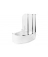 Badewannenabtrennung 3-teilig 123,5x139 AMBITION 3 Glas 4 mm