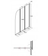 Badewannenabtrennung 3-teilig 123,5x139 AMBITION 3 Glas 4 mm