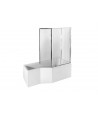 Badewannenabtrennung 3-teilig 130x140 AMBITION PREMIUM Glas 4 mm