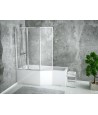 Badewannenabtrennung 3-teilig 123,5x139 AMBITION 3 Glas 4 mm
