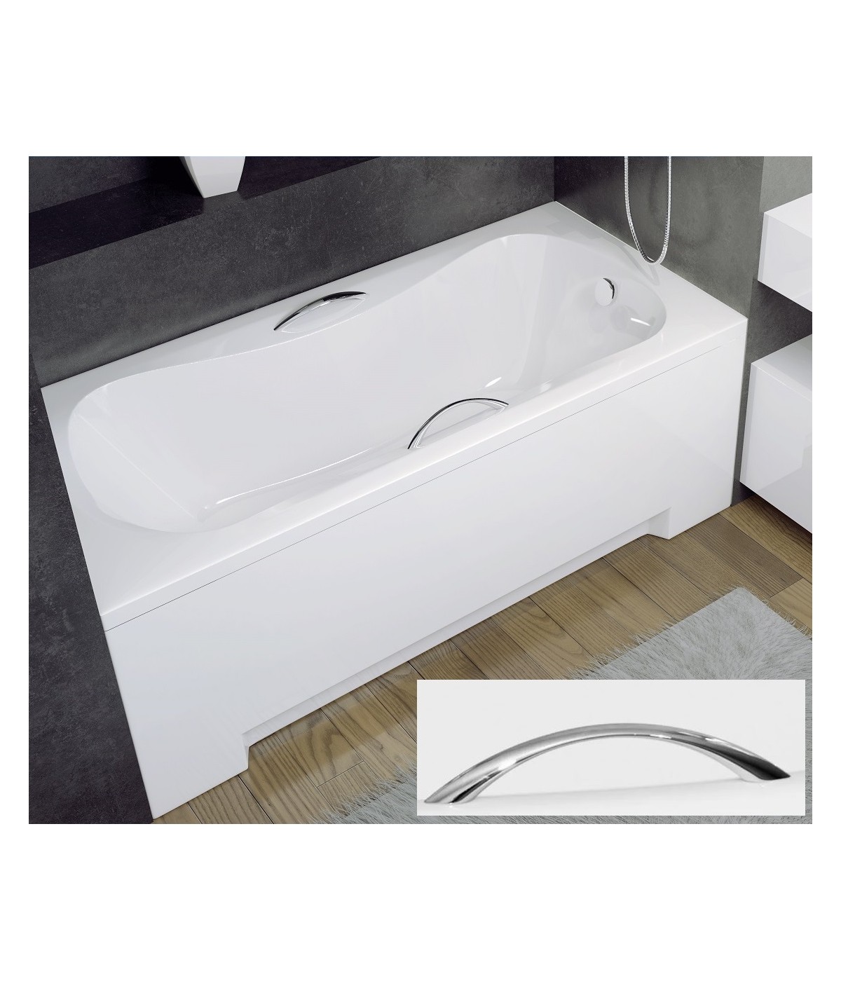 RECHTECK BADEWANNE 130x70 ARIA Ablaufgarnitur + Füße GRATIS !
