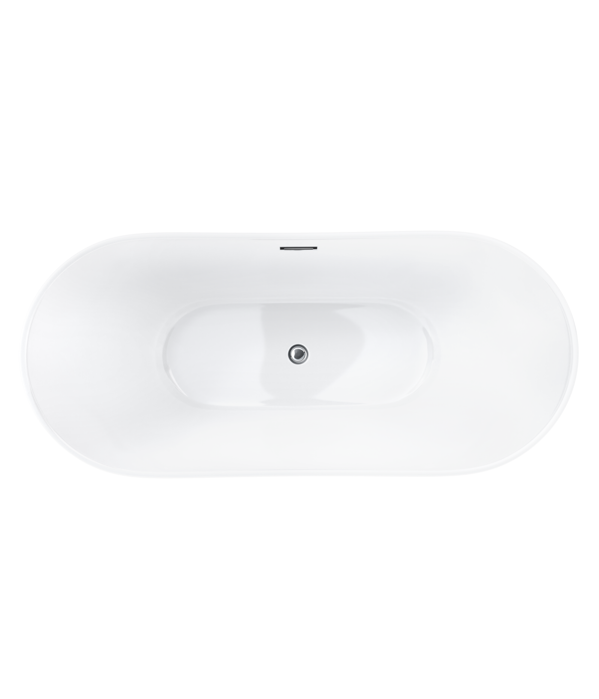 Freistehende Badewanne Oval 170x80 NAUTI MONOLITH ACRYL Ablaufgarnitur CLICK CLACK GRATIS !