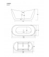 Freistehende Badewanne Oval 170x80 NAUTI MONOLITH ACRYL Ablaufgarnitur CLICK CLACK GRATIS !