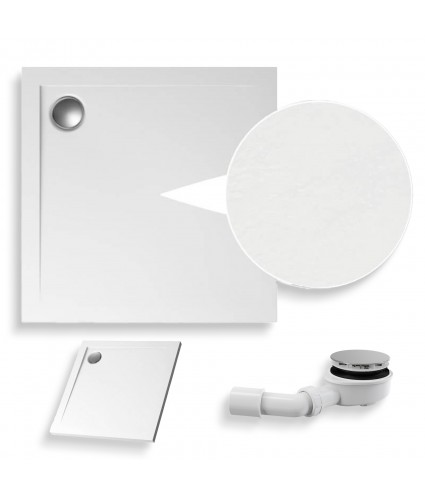 DUSCHWANNE QUADRATISCH 100x100 GEOSA STEINOPTIK Ablaufgarnitur GRATIS !