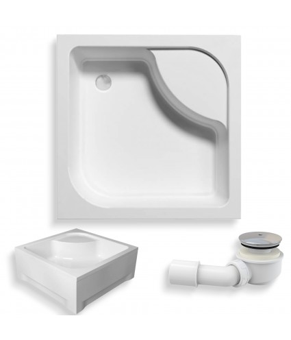 DUSCHWANNE QUADRATISCH 80x80x24 TENOR Ablaufgarnitur & Füße GRATIS !