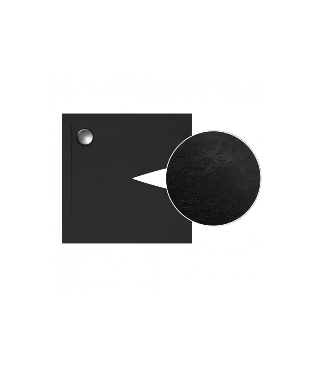 SET: Duschwanne GEOSA + Duschkabine Transparentes Glas 80x80x190 PUNTO Schwarz Quadratisch