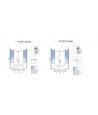 SET: Duschwanne GEOSA + Duschkabine Transparentes Glas 80x80x190 PUNTO Schwarz Quadratisch