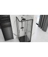 SET: Duschwanne GEOSA + Duschkabine Transparentes Glas 90x90x190 PUNTO Schwarz Quadratisch