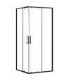 Duschkabine Transparentes Glas 80x80x190 PUNTO Schwarz Quadratisch